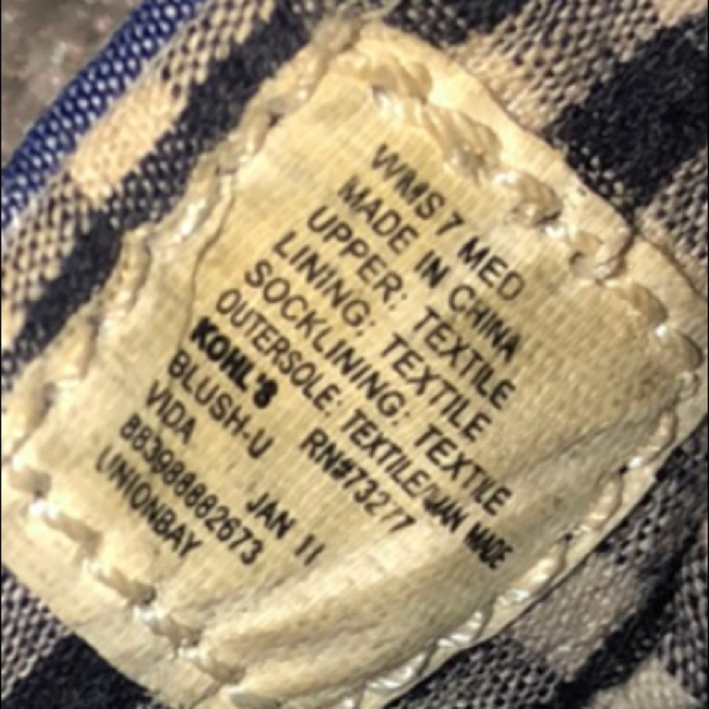 Unionbay Navy/Wht Striped/Gingham Tie Wrap Wedges - Picture 7 of 8